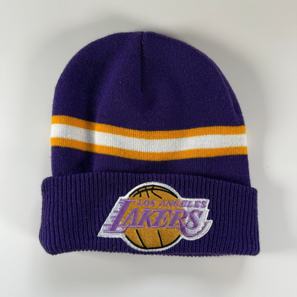 Los Angeles Lakers Mitchell & Ness Cuffed Beanie Purple Basketball LA Cap